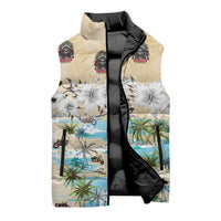 Indian Legendary Motorcycle Sleeveless Puffer Jacket Tropical Style - Wonder Print Shop