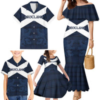 Custom Scotland Tartan Football Family Matching Mermaid Dress and Hawaiian Shirt Flag Style - Wonder Print Shop