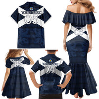 Custom Scotland Tartan Football Family Matching Mermaid Dress and Hawaiian Shirt Flag Style - Wonder Print Shop