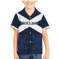 Custom Scotland Tartan Football Family Matching Mermaid Dress and Hawaiian Shirt Flag Style - Wonder Print Shop