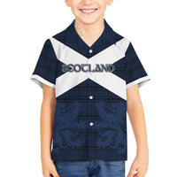 Custom Scotland Tartan Football Family Matching Puletasi and Hawaiian Shirt Flag Style - Wonder Print Shop