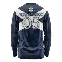 Custom Scotland Tartan Football Long Sleeve Shirt Flag Style - Wonder Print Shop