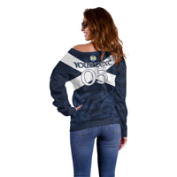 Custom Scotland Tartan Football Off Shoulder Sweater Flag Style - Wonder Print Shop