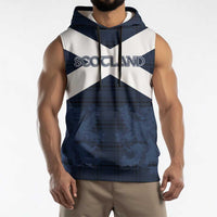 Custom Scotland Tartan Football Sleeveless Hoodie Flag Style - Wonder Print Shop
