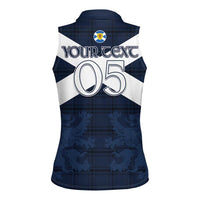 Custom Scotland Tartan Football Women Sleeveless Polo Shirt Flag Style - Wonder Print Shop
