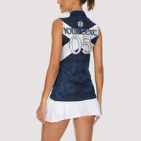 Custom Scotland Tartan Football Women Sleeveless Polo Shirt Flag Style - Wonder Print Shop