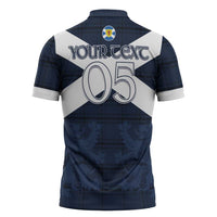 Custom Scotland Tartan Football Zipper Polo Shirt Flag Style - Wonder Print Shop