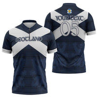 Custom Scotland Tartan Football Zipper Polo Shirt Flag Style - Wonder Print Shop