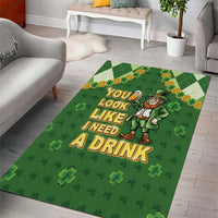 Happy St Patrick's Day Area Rug Leprechaun With Beer