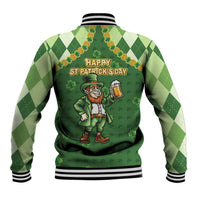 Happy St Patrick's Day Baseball Jacket Leprechaun With Beer