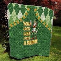 Happy St Patrick's Day Quilt Leprechaun With Beer