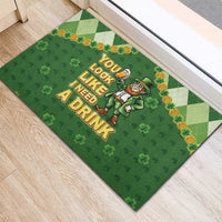 Happy St Patrick's Day Rubber Doormat Leprechaun With Beer