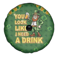 Happy St Patrick's Day Spare Tire Cover Leprechaun With Beer