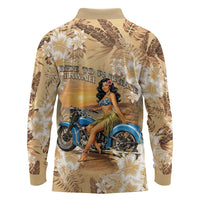 Aloha Hawaii Biker Long Sleeve Polo Shirt Ride To Paradise