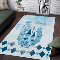 Kentucky Horse Racing Area Rug 151st Anniversary Blue Version LT05