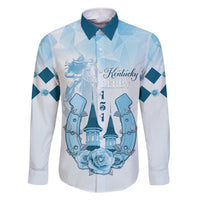 Kentucky Horse Racing Family Matching Short Sleeve Bodycon Dress and Hawaiian Shirt 151st Anniversary Blue Version LT05