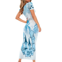 Kentucky Horse Racing Family Matching Short Sleeve Bodycon Dress and Hawaiian Shirt 151st Anniversary Blue Version LT05