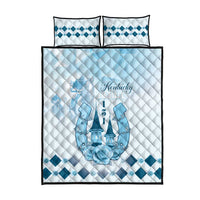 Kentucky Horse Racing Quilt Bed Set 151st Anniversary Blue Version LT05