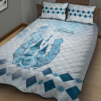 Kentucky Horse Racing Quilt Bed Set 151st Anniversary Blue Version LT05