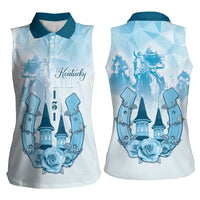Kentucky Horse Racing Women Sleeveless Polo Shirt 151st Anniversary Blue Version LT05
