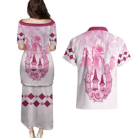 Kentucky Horse Racing Couples Matching Puletasi and Hawaiian Shirt 151st Anniversary Pink Version LT05