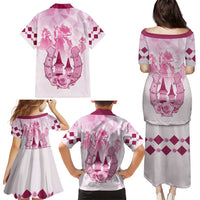 Kentucky Horse Racing Family Matching Puletasi and Hawaiian Shirt 151st Anniversary Pink Version LT05