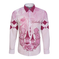 Kentucky Horse Racing Long Sleeve Button Shirt 151st Anniversary Pink Version LT05