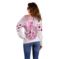 Kentucky Horse Racing Off Shoulder Sweater 151st Anniversary Pink Version LT05