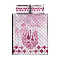 Kentucky Horse Racing Quilt Bed Set 151st Anniversary Pink Version LT05