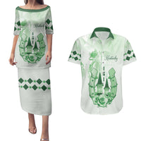 Kentucky Horse Racing Couples Matching Puletasi and Hawaiian Shirt 151st Anniversary Green Version LT05