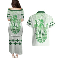 Kentucky Horse Racing Couples Matching Puletasi and Hawaiian Shirt 151st Anniversary Green Version LT05