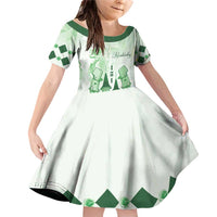 Kentucky Horse Racing Family Matching Off Shoulder Short Dress and Hawaiian Shirt 151st Anniversary Green Version LT05