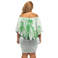 Kentucky Horse Racing Family Matching Off Shoulder Short Dress and Hawaiian Shirt 151st Anniversary Green Version LT05
