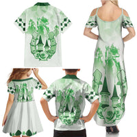 Kentucky Horse Racing Family Matching Summer Maxi Dress and Hawaiian Shirt 151st Anniversary Green Version LT05