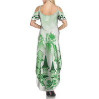 Kentucky Horse Racing Family Matching Summer Maxi Dress and Hawaiian Shirt 151st Anniversary Green Version LT05
