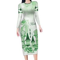 Kentucky Horse Racing Long Sleeve Bodycon Dress 151st Anniversary Green Version LT05