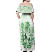 Kentucky Horse Racing Off Shoulder Maxi Dress 151st Anniversary Green Version LT05