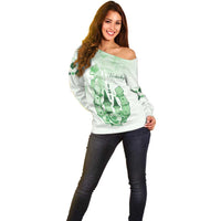 Kentucky Horse Racing Off Shoulder Sweater 151st Anniversary Green Version LT05