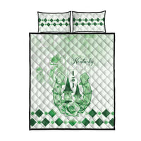 Kentucky Horse Racing Quilt Bed Set 151st Anniversary Green Version LT05