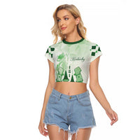 Kentucky Horse Racing Raglan Cropped T Shirt 151st Anniversary Green Version LT05