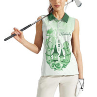 Kentucky Horse Racing Women Sleeveless Polo Shirt 151st Anniversary Green Version LT05