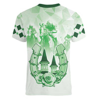 Kentucky Horse Racing Women V-Neck T-Shirt 151st Anniversary Green Version LT05