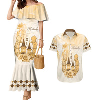 Kentucky Horse Racing Couples Matching Mermaid Dress and Hawaiian Shirt 151st Anniversary Beige Version LT05