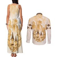 Kentucky Horse Racing Couples Matching Tank Maxi Dress and Long Sleeve Button Shirt 151st Anniversary Beige Version LT05