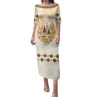 Kentucky Horse Racing Family Matching Puletasi and Hawaiian Shirt 151st Anniversary Beige Version LT05