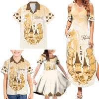 Kentucky Horse Racing Family Matching Summer Maxi Dress and Hawaiian Shirt 151st Anniversary Beige Version LT05