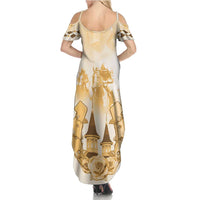 Kentucky Horse Racing Summer Maxi Dress 151st Anniversary Beige Version LT05