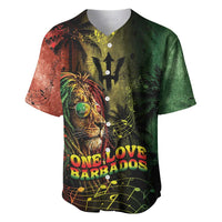 One Love Barbados Baseball Jersey Rastafarian Lion Reggae Grunge Style