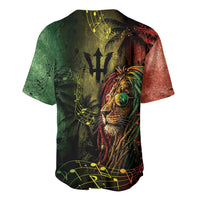 One Love Barbados Baseball Jersey Rastafarian Lion Reggae Grunge Style