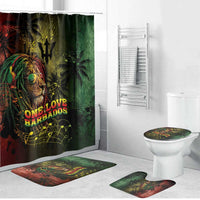 One Love Barbados Bathroom Set Rastafarian Lion Reggae Grunge Style